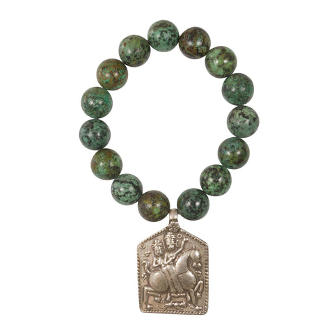 African Turquoise with Protective Deity