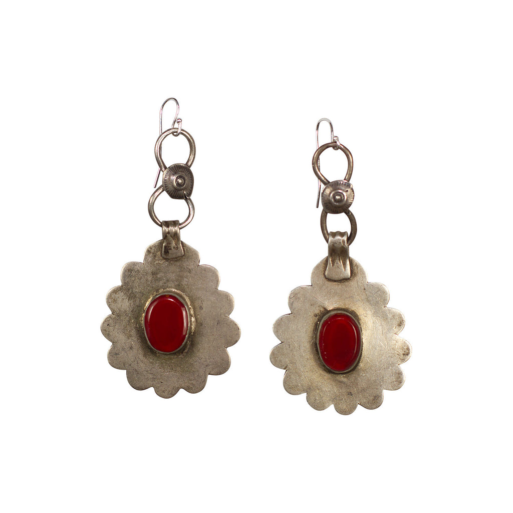 Carnelian and Silver Turkmen Pendant and Sterling Connector