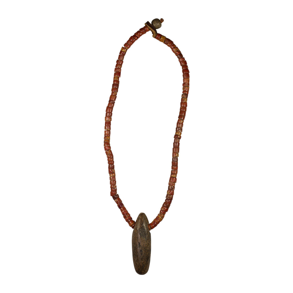 Stone Pummet with Bauxite Beads