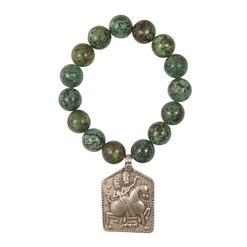 African Turquoise with Protective Deity