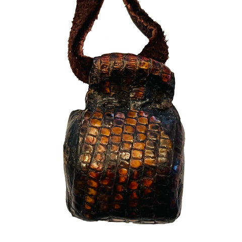 Ethiopian Leather Prayer Box with Snake Skin