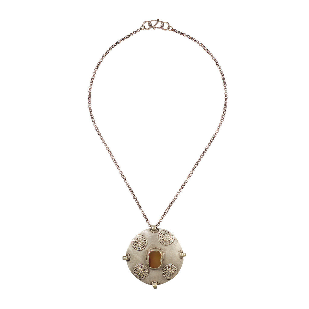 Silver and Carnelian Pendant on Silver Chain