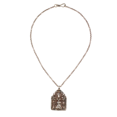 Goddess Devi Amulet on Sterling Silver Chain