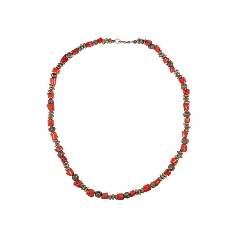 Coral and Silver Beads